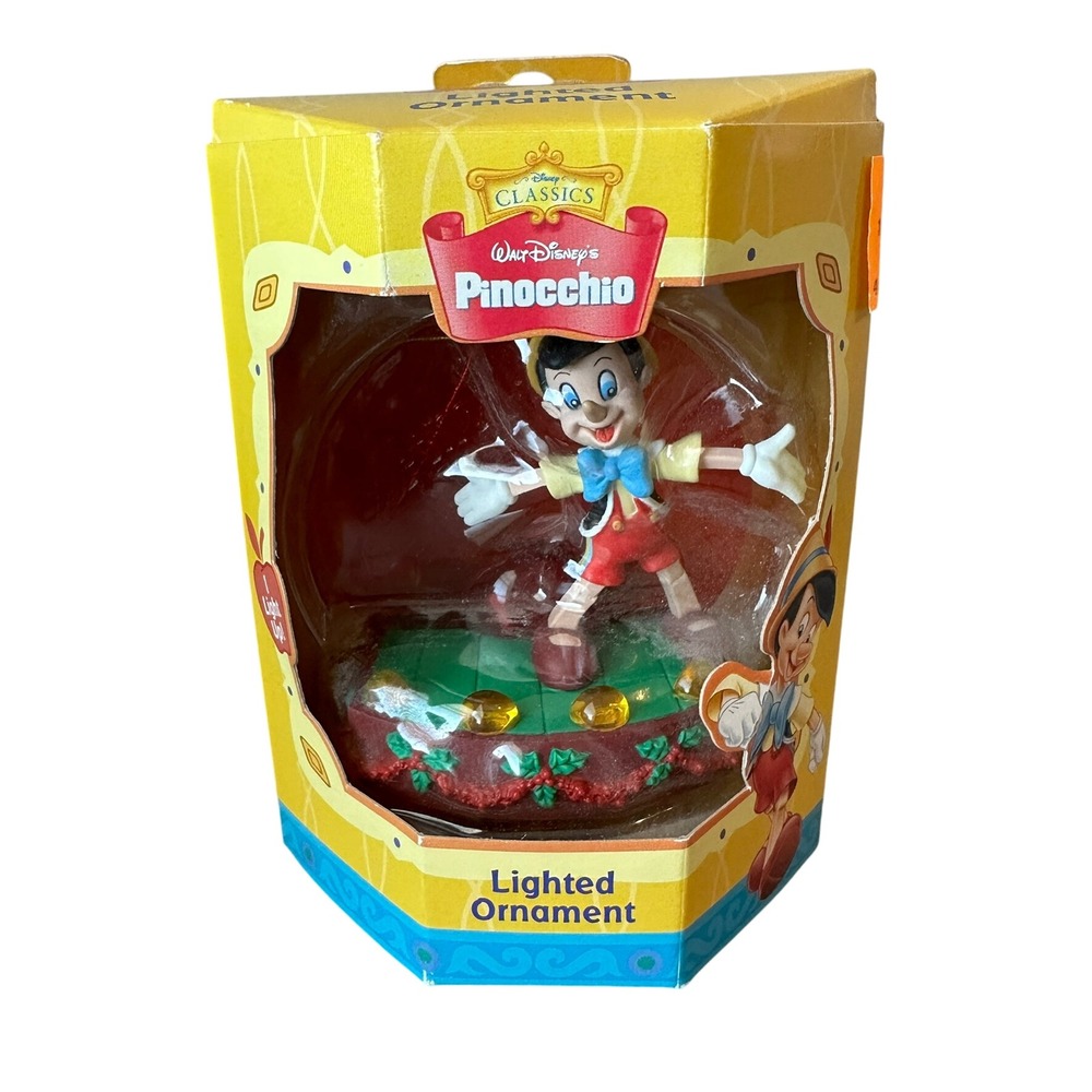 Disney Classics Pinocchio Lighted‎ Ornament NIB Enesco 2000s Christmas Decor